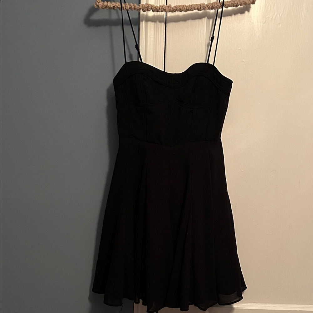 Mustard Seed Elegant Black Spaghetti strap Dress